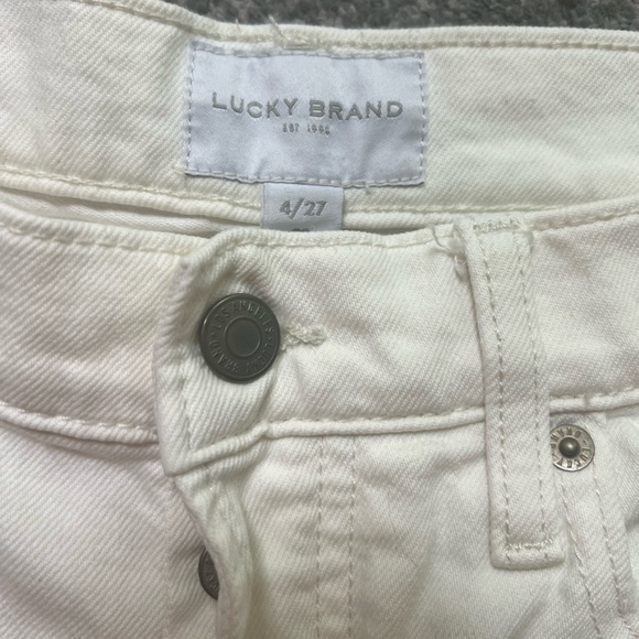 lucky brand frayed hemming straight leg & button fly jeans - Picture 4 of 4